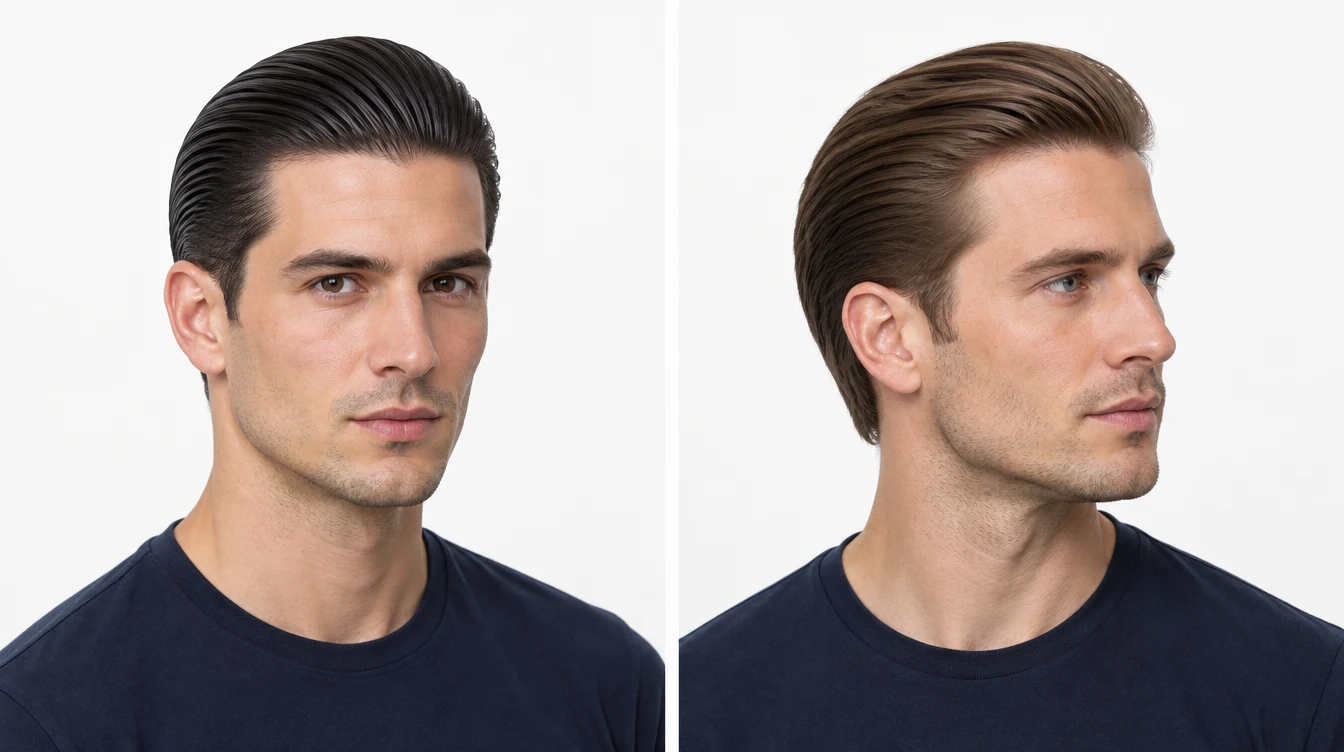 Slick Back: dwa warianty męskiej fryzury na różnych modelach
